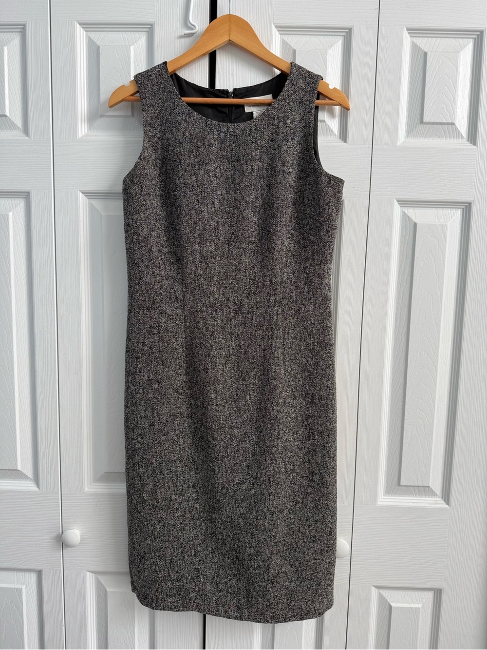 Chadwicks Gray Tweed Midi Sheath Dress